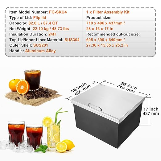 VEVOR Drop in Ice Chest, Commercial Ice Bin - Image 7