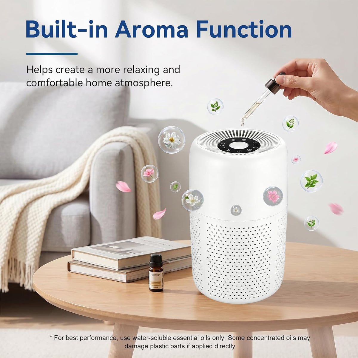 yariki air purifiers for bedroom,high efficiency up to, close-up detail