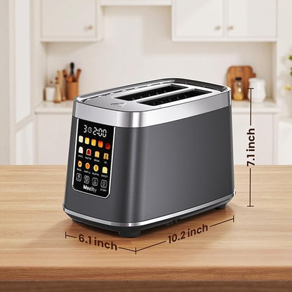 Mecity 2 Slice Toaster with Touch Screen & Auto Lift, Stainless Steel - Image 9