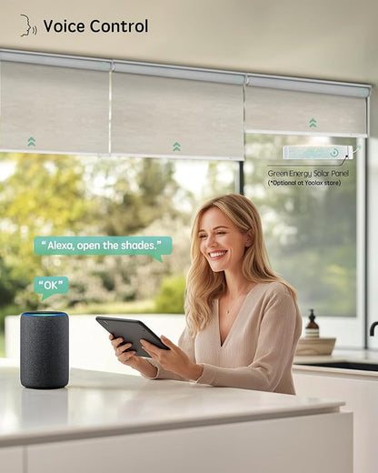 Yoolax Motorized Blinds with Remote, Automatic Window Shades Work with Alexa - Image 2
