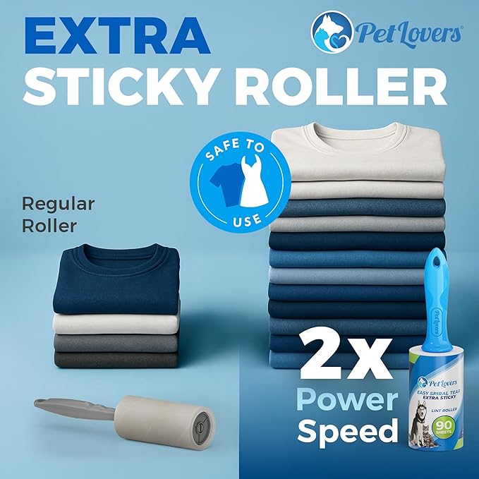 PetLovers Extra Sticky Lint Roller Mega Value Set 900 Sheets - Image 3