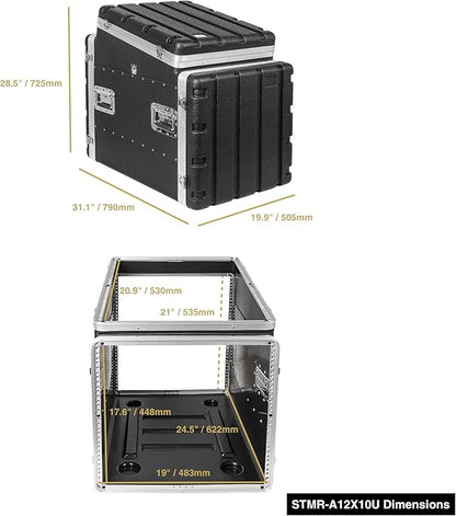 Sound Town Lightweight and Compact 10U ATA ABS Rack Case, - Image 7