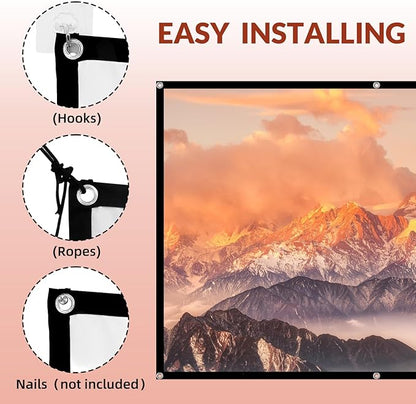 Projector Screen TOWOND 150 inch Projection Screen Indoor Outdoor Washable - Image 4