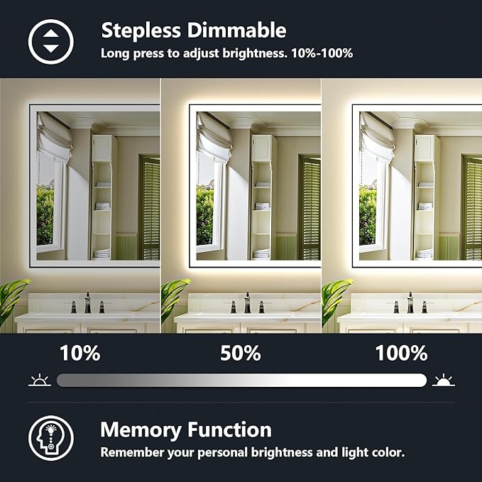 YEELAIT 72x40 Inch LED Bathroom Mirror - Image 4