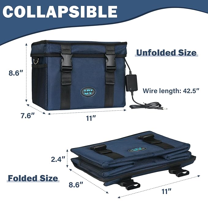 UVC Sanitizer Ozone Box with Timer, Foldable Large Cleaner UV Bag w/strap and - Image 2