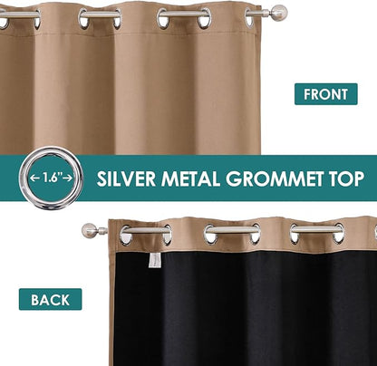 ChrisDowa 100% Blackout Curtains 63 inch Long - Image 3