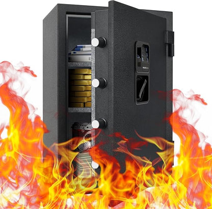 Biometric Finger Vein Fireproof Safe Box, 2.15 Cubic Feet Fire Resistant by MAXSafes