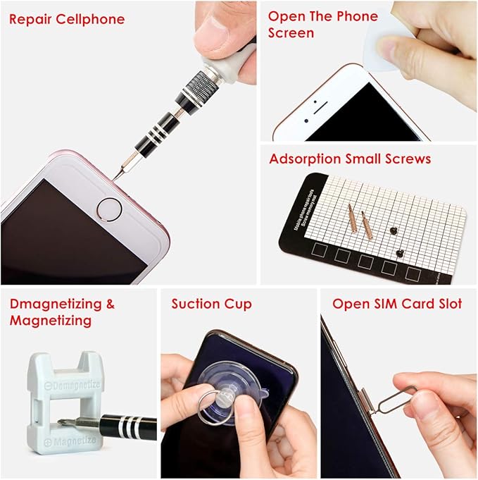 Precision Screwdriver Set, SHARDEN 122 in 1 Electronics Magnetic Repair Tool Kit - Image 5