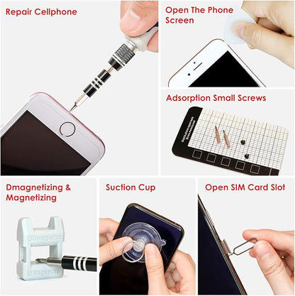 Precision Screwdriver Set, SHARDEN 122 in 1 Electronics Magnetic Repair Tool Kit - Image 5
