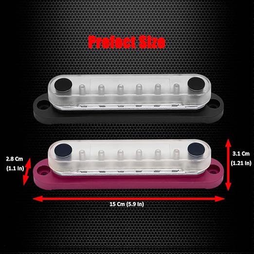 8 x M5 Studs Power Distribution Block Bus Bar 12V, Ampper 5.9" HD 120A Marine - Image 5