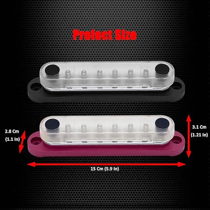 8 x M5 Studs Power Distribution Block Bus Bar 12V, Ampper 5.9" HD 120A Marine - Image 5
