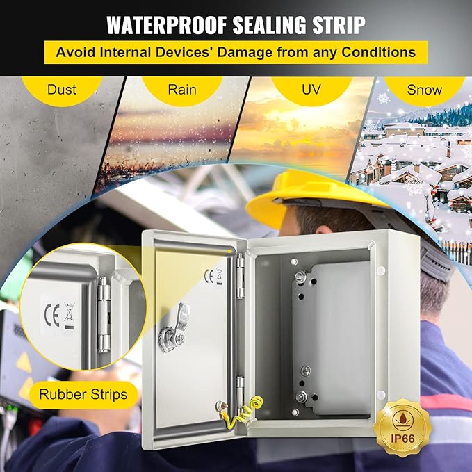 VEVOR NEMA Steel Enclosure, IP66 Waterproof & Dustproof, Outdoor/Indoor - Image 4