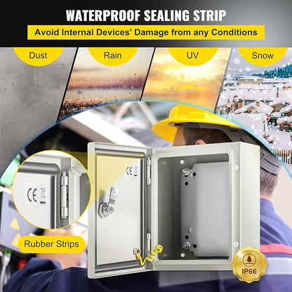 VEVOR NEMA Steel Enclosure, IP66 Waterproof & Dustproof, Outdoor/Indoor - Image 4