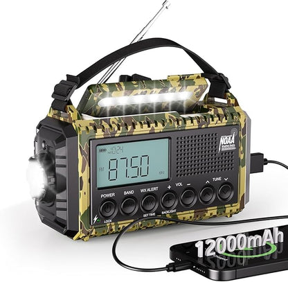 Emergency Radio 12000, Auto Digital Weather Radio Portable AM FM SW NOAA by Mesqool