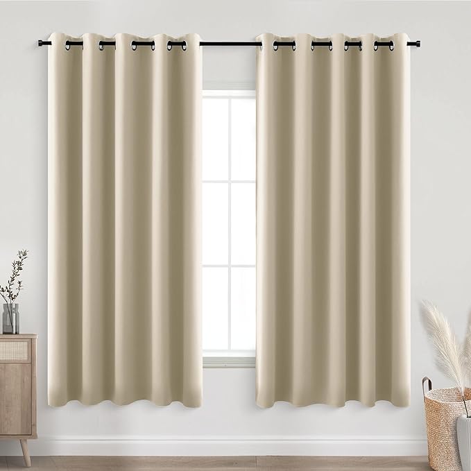 KOUFALL Biscotti Beige Grommet Insulated Thermal Room Darkening Blackout by KOUFALL