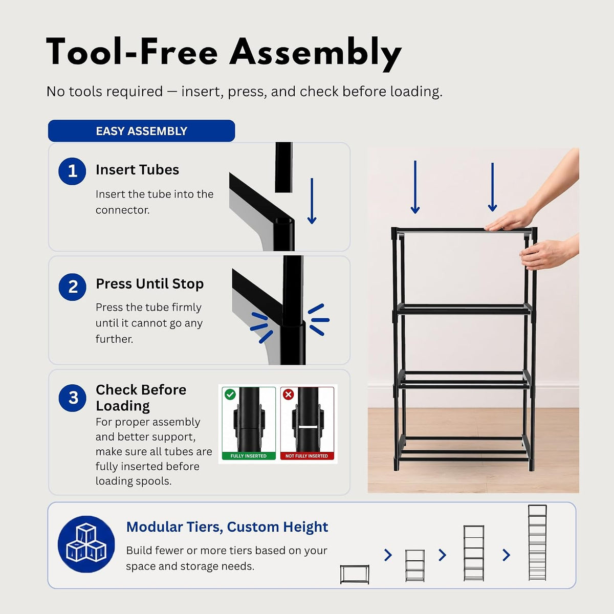 9-Tier 3D Printer Filament Storage Rack, Holds Up to 54 1kg Spools, Space-Sav...