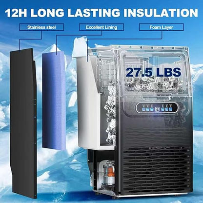 Ice Maker Countertop with Handle, 88lbs Per Day, Auto-Cleaning, Portable Sonic - Image 4