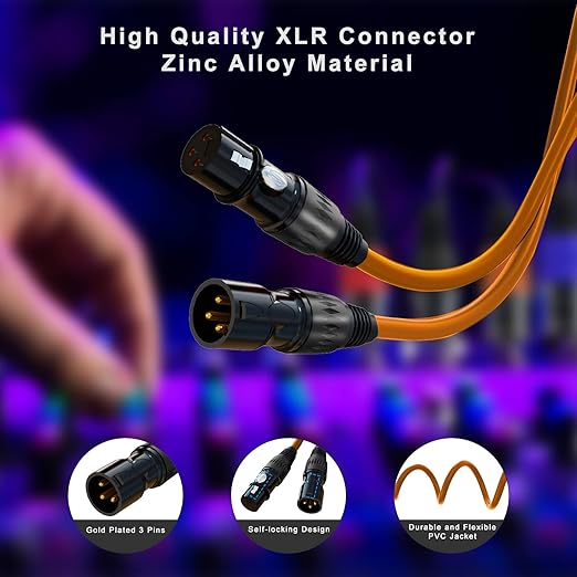 AuxLink XLR Cables, Microphone Cable 6ft 10 Pack, XLR Male to Female - Image 4