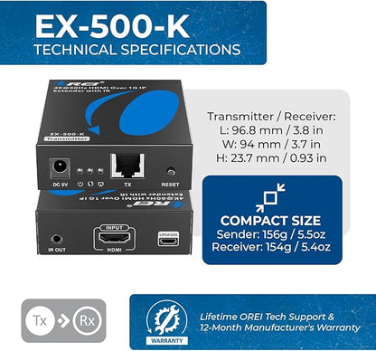 OREI 4K HDMI Extender Over IP CAT6 - Image 5