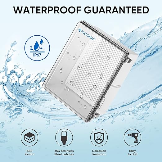 TICONN Waterproof Electrical Junction Box IP67 ABS Plastic Enclosure - Image 2
