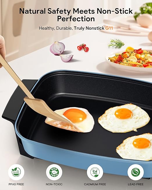 Nuwave Medley XL Digital Electric Skillet, Family Size Griddle w/Glass Lid - Image 4