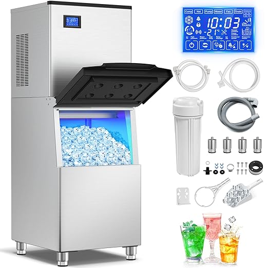 Commercial Ice Maker Machine 500 Lbs/24H, 350 Lbs Large Storage, Stainless by Velieta-SpecialistinFridge