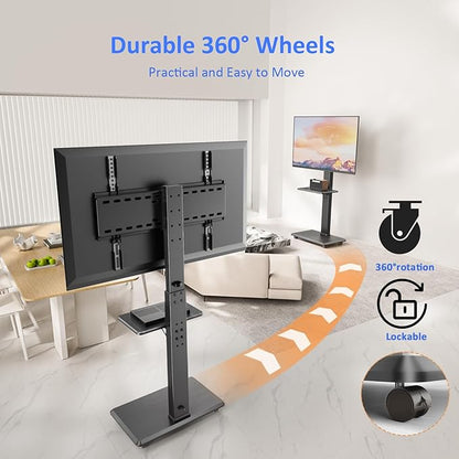 Rolling TV Stand, Mobile TV Cart - Image 3
