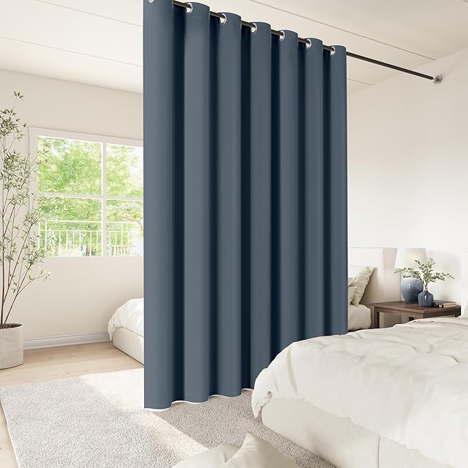ChrisDowa Room Divider Curtain 84 Inches Long, Wide Blackout Sliding Door - Image 2