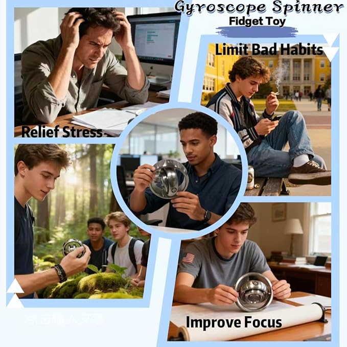 MagLev Fidget Spinner for Adults, CNC Stainless Steel Gyroscope - Image 8