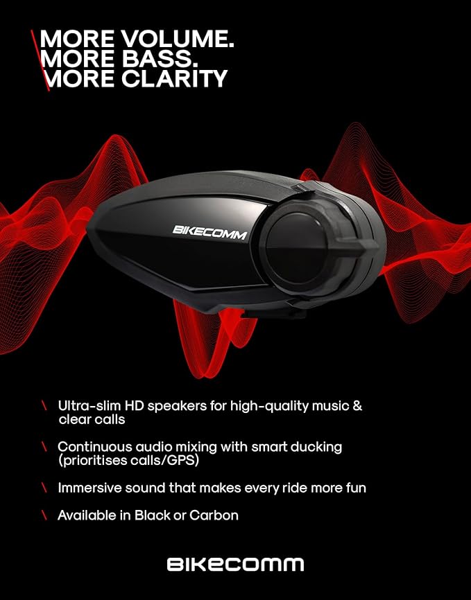 BIKECOMM BK-S2 Motorcycle Bluetooth Headset Intercom – 1200M Range Wireless - Image 3