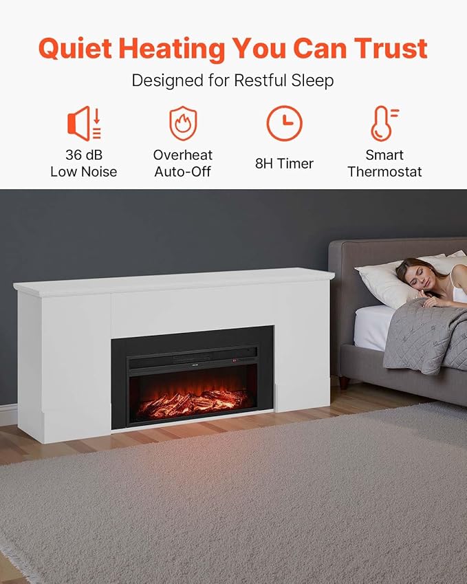 VEVOR 75-Inch Freestanding Fireplace, 1500W 5120 BTU Electric Fireplace Heater - Image 6