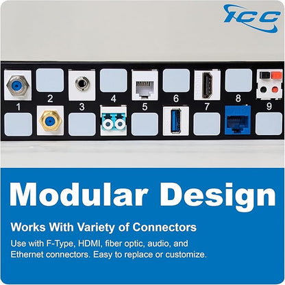 ICC 24 Port Blank Keystone 1U Patch Panel - Image 8