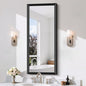 Black Bathroom Mirror 20 x 48 Inch Rectangle Wave Beveled by DESBING