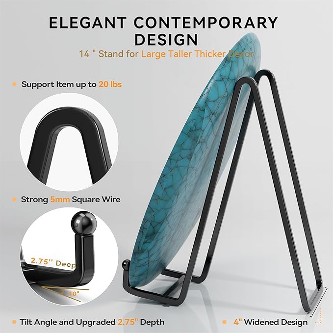 IPAME 14 Inch Heavy Duty Plate Stand – Metal Display Easel - Image 2