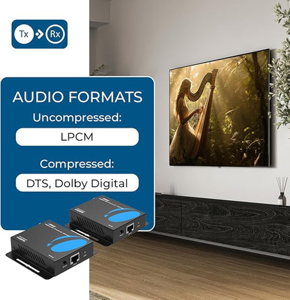 OREI HDMI Over Ethernet Extender via CAT6/7-4K@60Hz Up to 230 ft – HDMI 2.0 & - Image 7