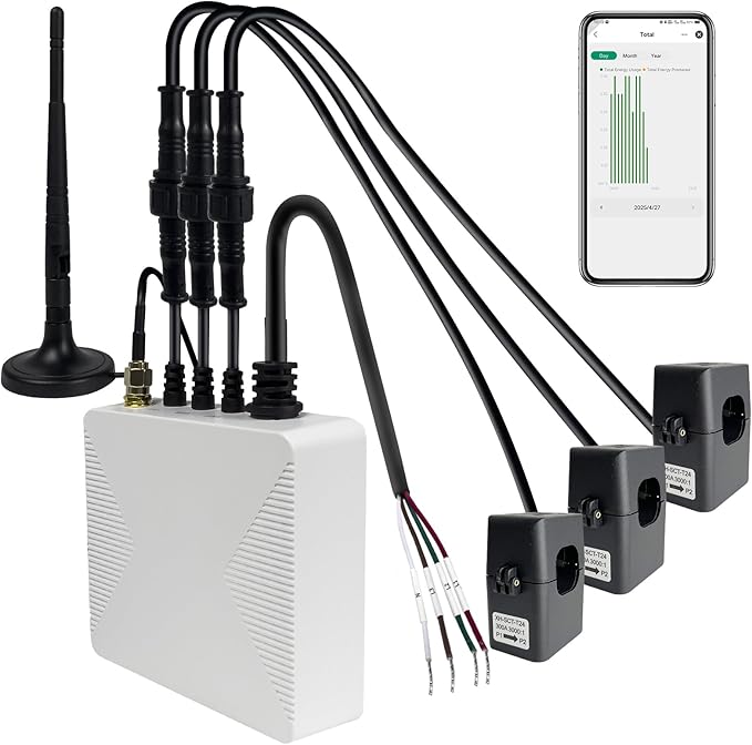 Smart Home Energy Monitor with 3 300A Clamps EdgeAnt, Real-Time Accurate Energy by EdgeAnt