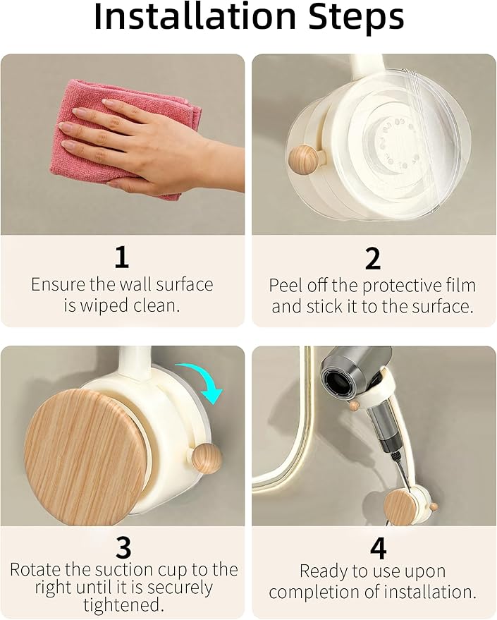 Hands Free Hair Dryer Holder Wall Mounted - Image 8