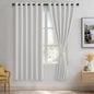 JIUZHEN Greyish White Blackout Curtains by JIUZHEN