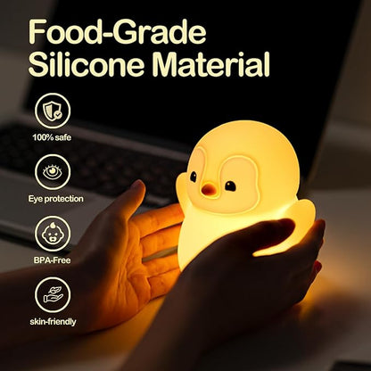 ATSUI Happy Penguin Night Light, LED Squishy Novelty Animal Lamp, Food Grade - Image 3
