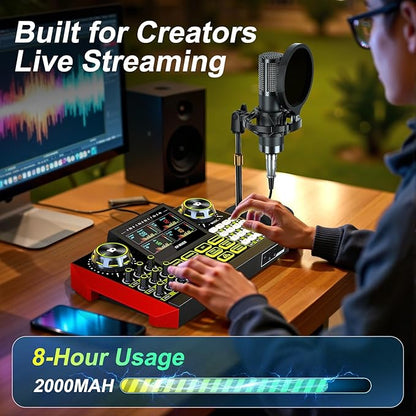Podcast Microphone Bundle with Live Sound Card Audio Mixer, Podcast Equipment - Image 9