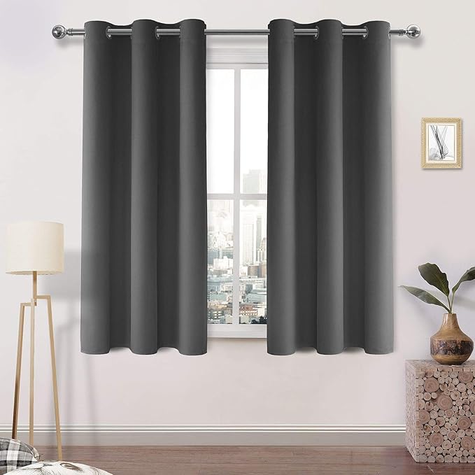 DWCN Grey Blackout Curtains for Bedroom, Thermal Grommet Drapes for Living Room by DWCN