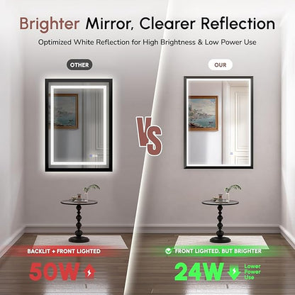 USHOWER 36X30 LED Bathroom Mirror - Image 3