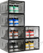 6 Pack Thicken Shoe Organizer Stackable, Upgraded Sturdy Shoe Storage Box by shoeboxesanddeskorganizers