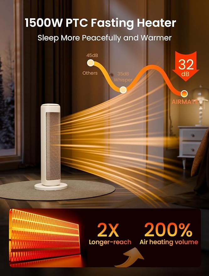 25" Space Heaters For Indoor Use Large Room, Electric Heaters For Indoor Use - Image 6