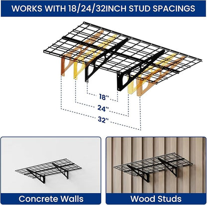 FLEXIMOUNTS 2x4ft Garage Shelving Wall-Mounted, Holds Up to 200 lbs, Garage - Image 6