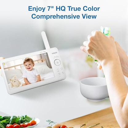 VTech 7" Baby Monitor with IPS Screen, Pan Tilt Zoom Camera, No WiFi Video Baby - Image 3