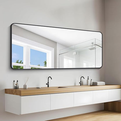 72" x 30"Bathroom Mirror, Matte Black Wall Mirror - Image 3