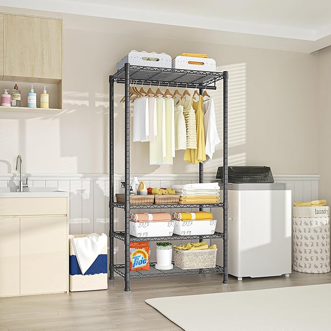 Ulif H2 Heavy Duty Clothes Rack, Freestanding 4 Tiers Garment Rack - Image 5