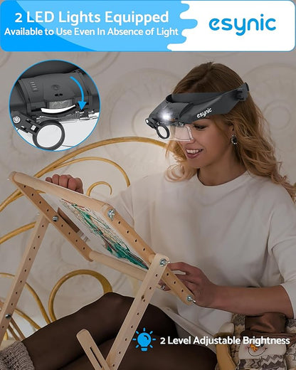 eSynic Type-C Rechargeable Magnifying Glasses Headset-Up to 13X Magnification-5 - Image 5
