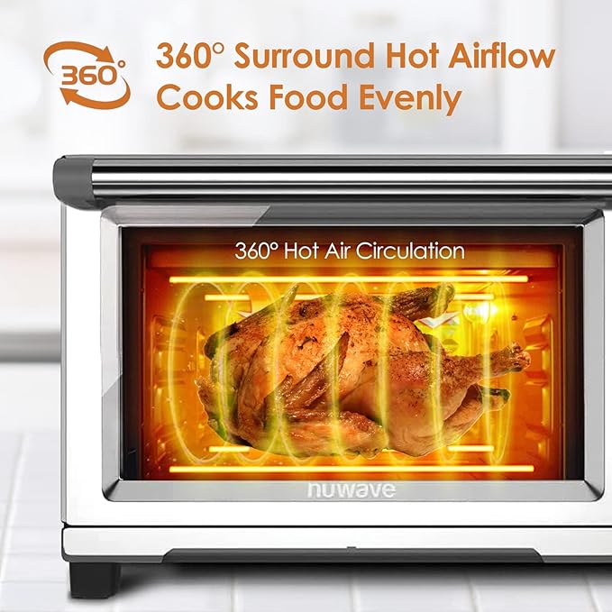 Nuwave Bravo Air Fryer Convection Oven Countertop, 100-in-1 Smart Grill Combo - Image 2